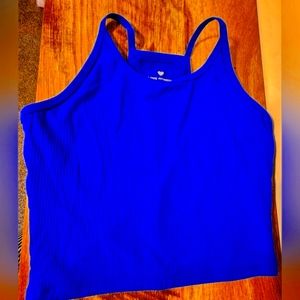 LOVE FITNESS RIBBED CROP TOP IN  ELECTRIC SIZE M